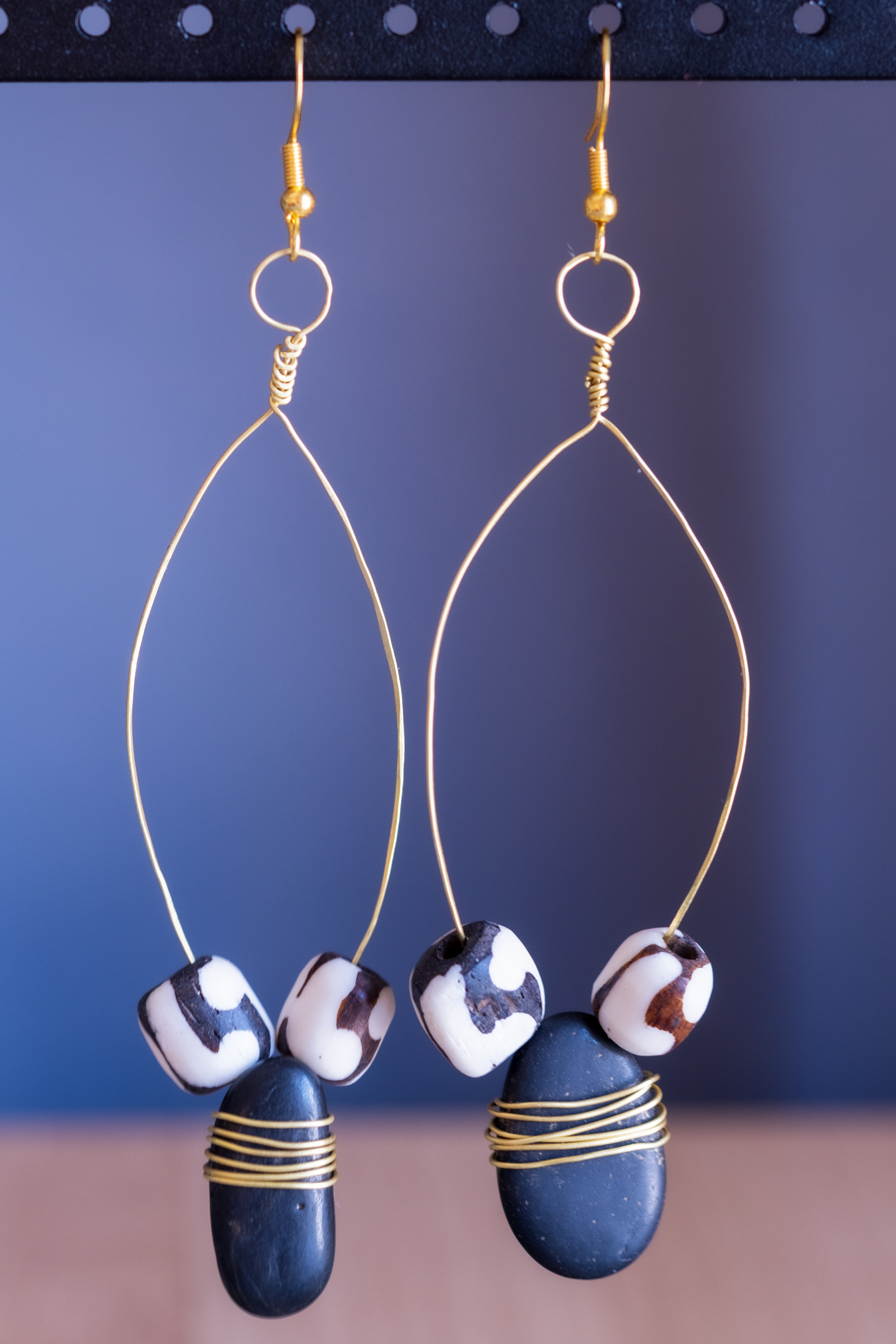 Wire Wrapped Stone Earrings