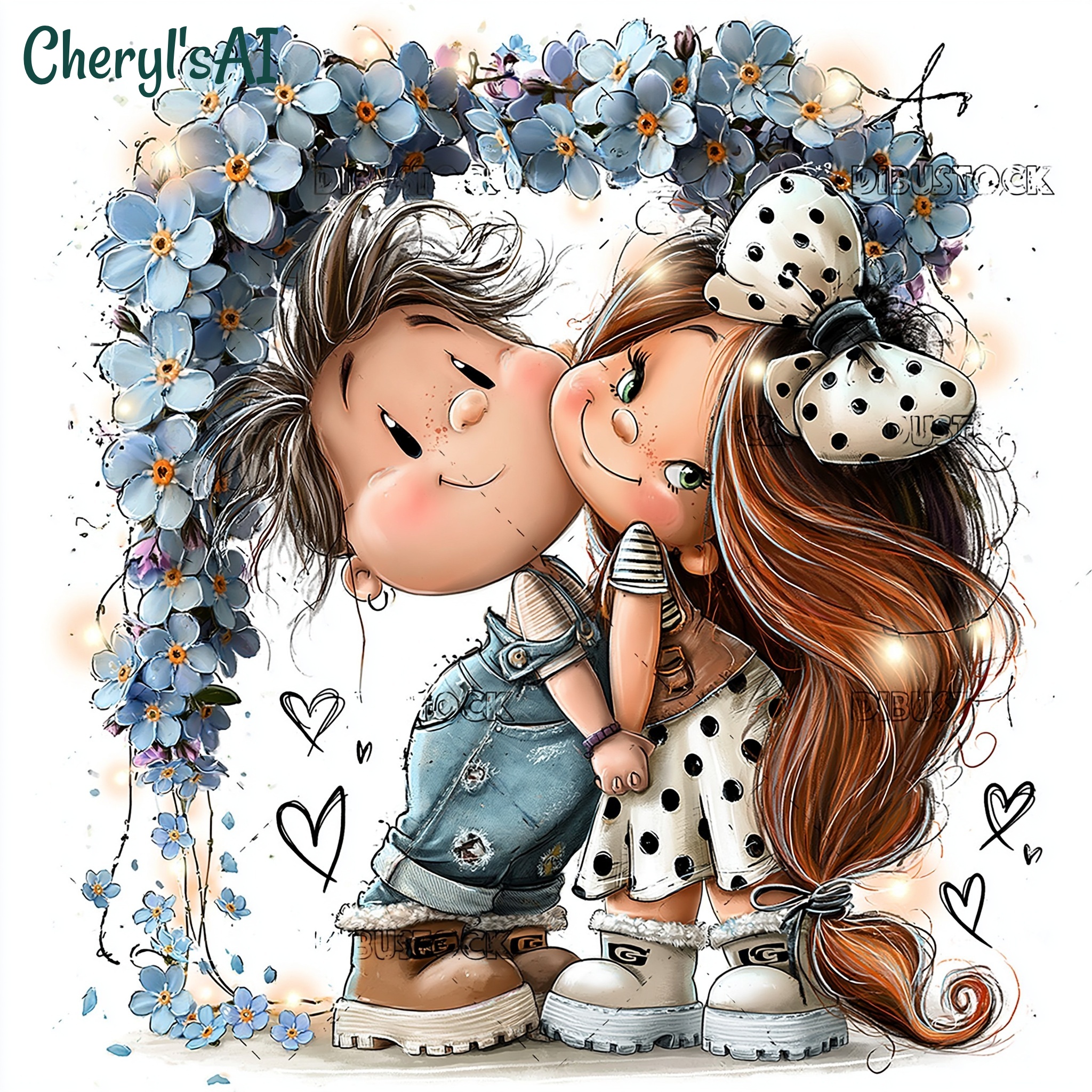 Cute Cartoon Couple Art