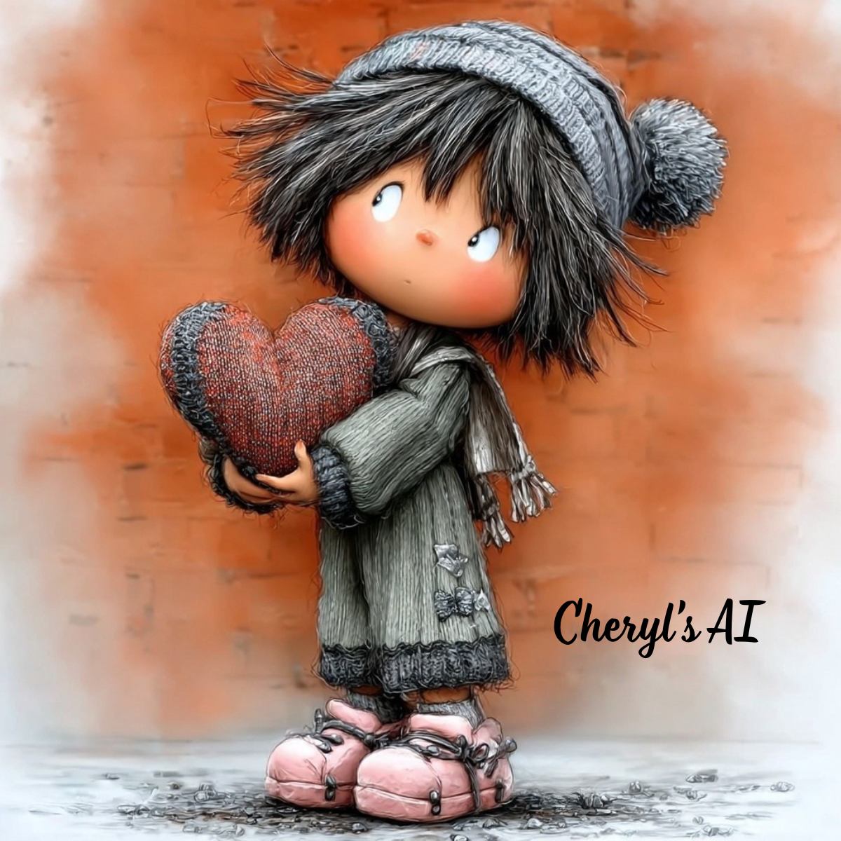 Cute girl Holding Heart