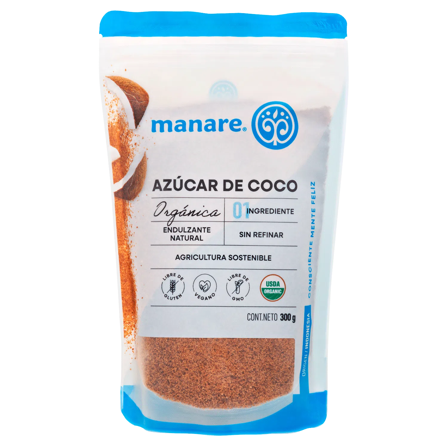 Azúcar de coco orgánica 300 g Manare