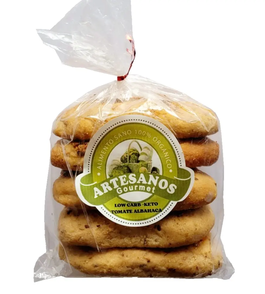 Pan Keto Tomate Albahaca Artesanos Gourmet 5unid.