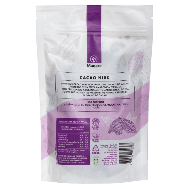 Cacao Nibs Orgánico 200g