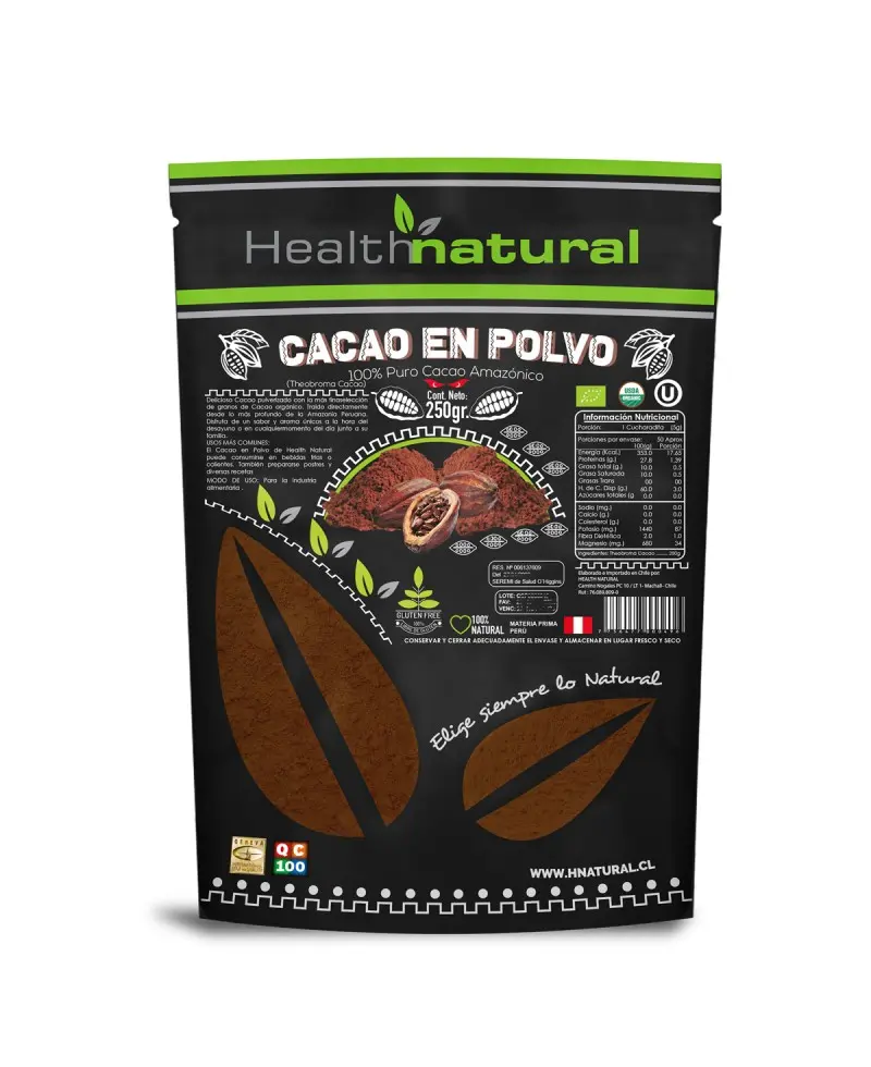 Cacao en polvo organico Health Natural 250gr