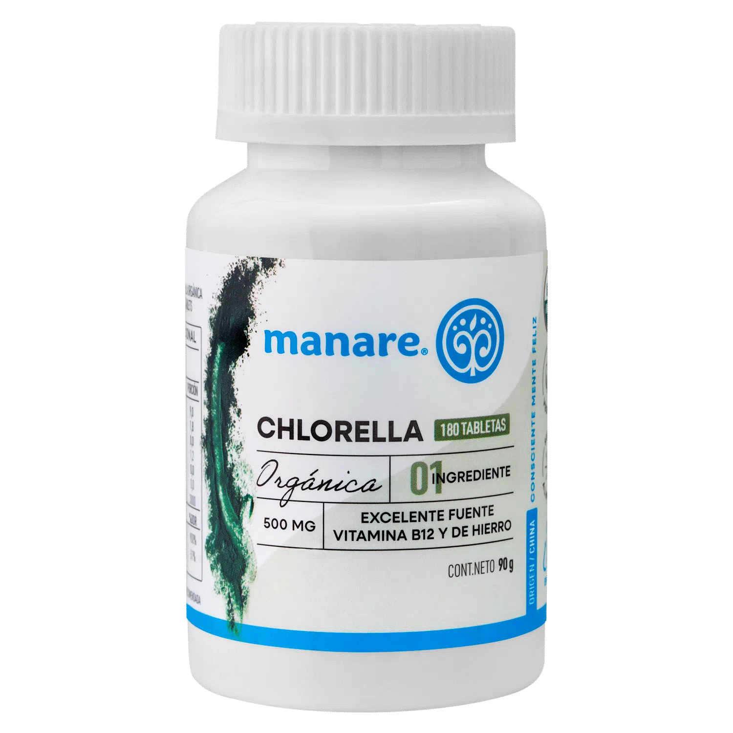 Chlorella Orgánica 180 Tabletas 90g