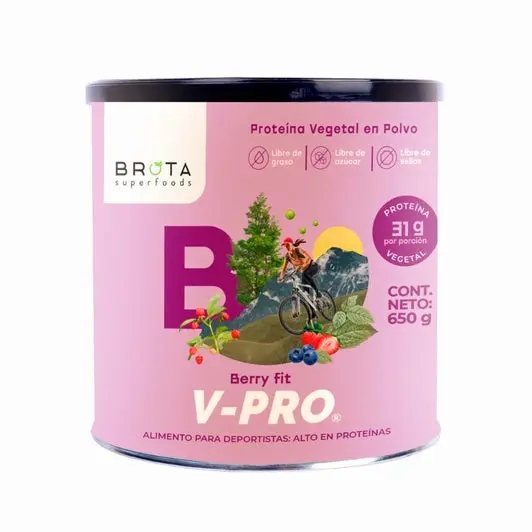 Proteína vegetal en polvo V-PRO Berry Fit 650gr. Brota
