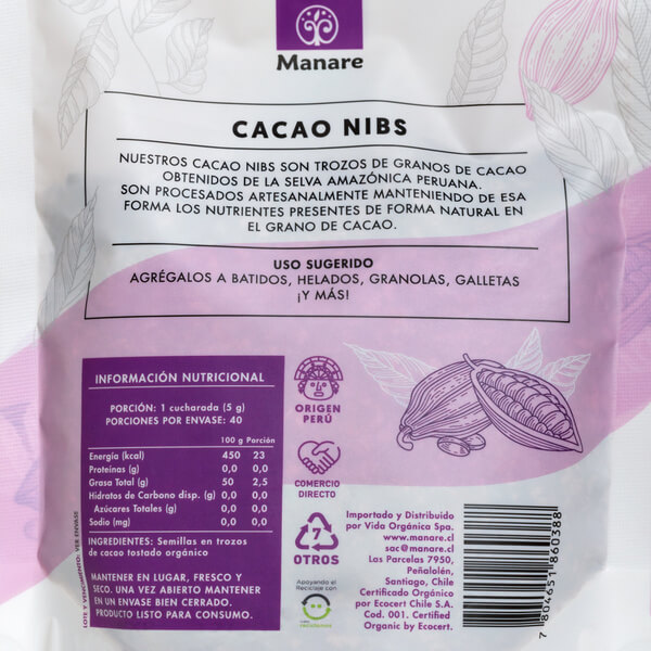 Cacao Nibs Orgánico 200g