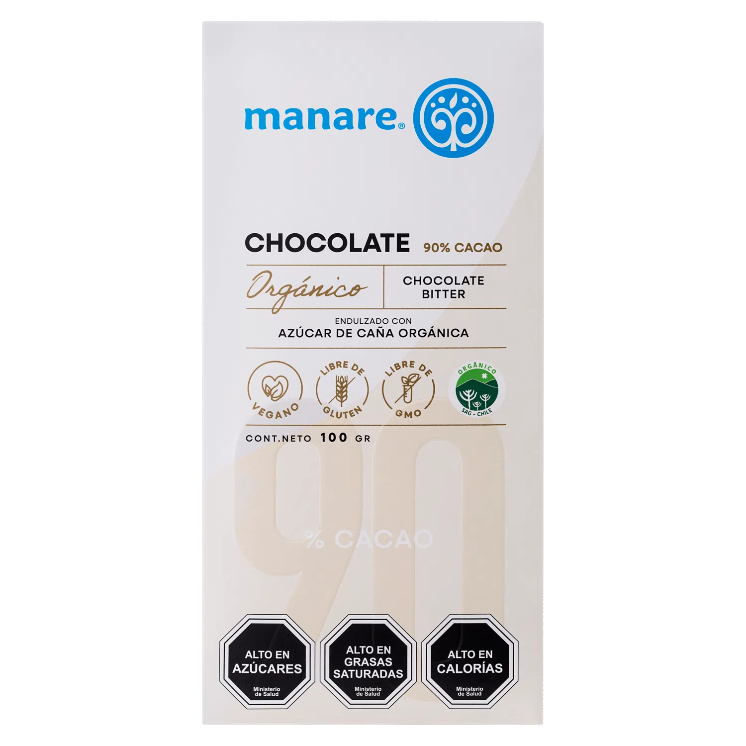 Chocolate 90% Cacao Orgánico 100g