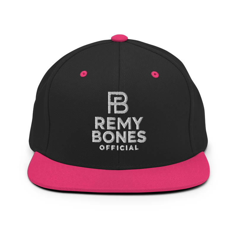 Remy Bones Official Snapback Hat White Logo
