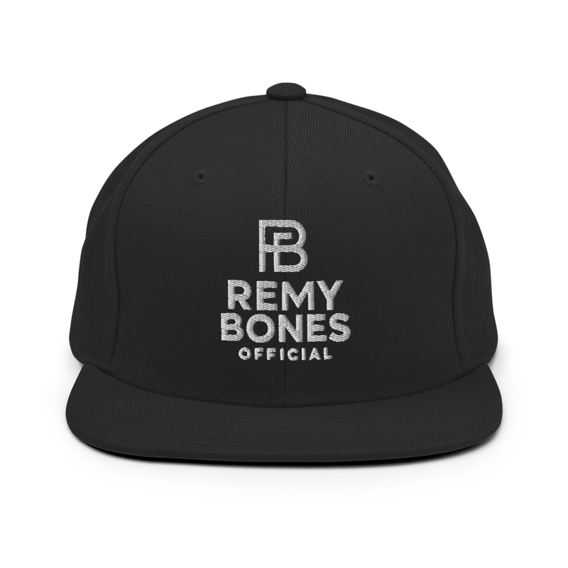 Remy Bones Official Snapback Hat White Logo