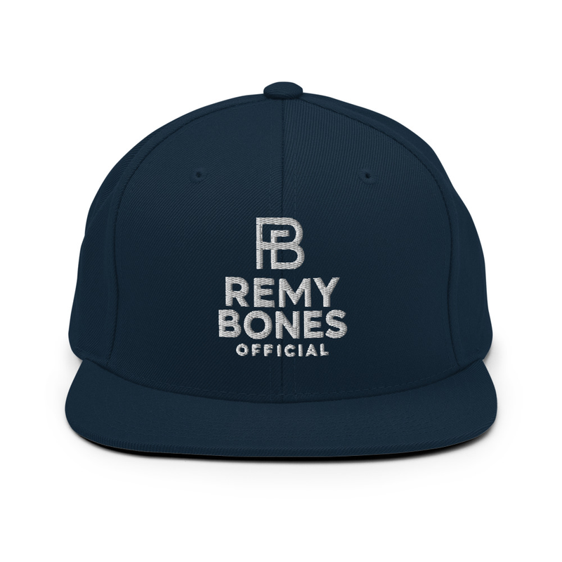 Remy Bones Official Snapback Hat White Logo