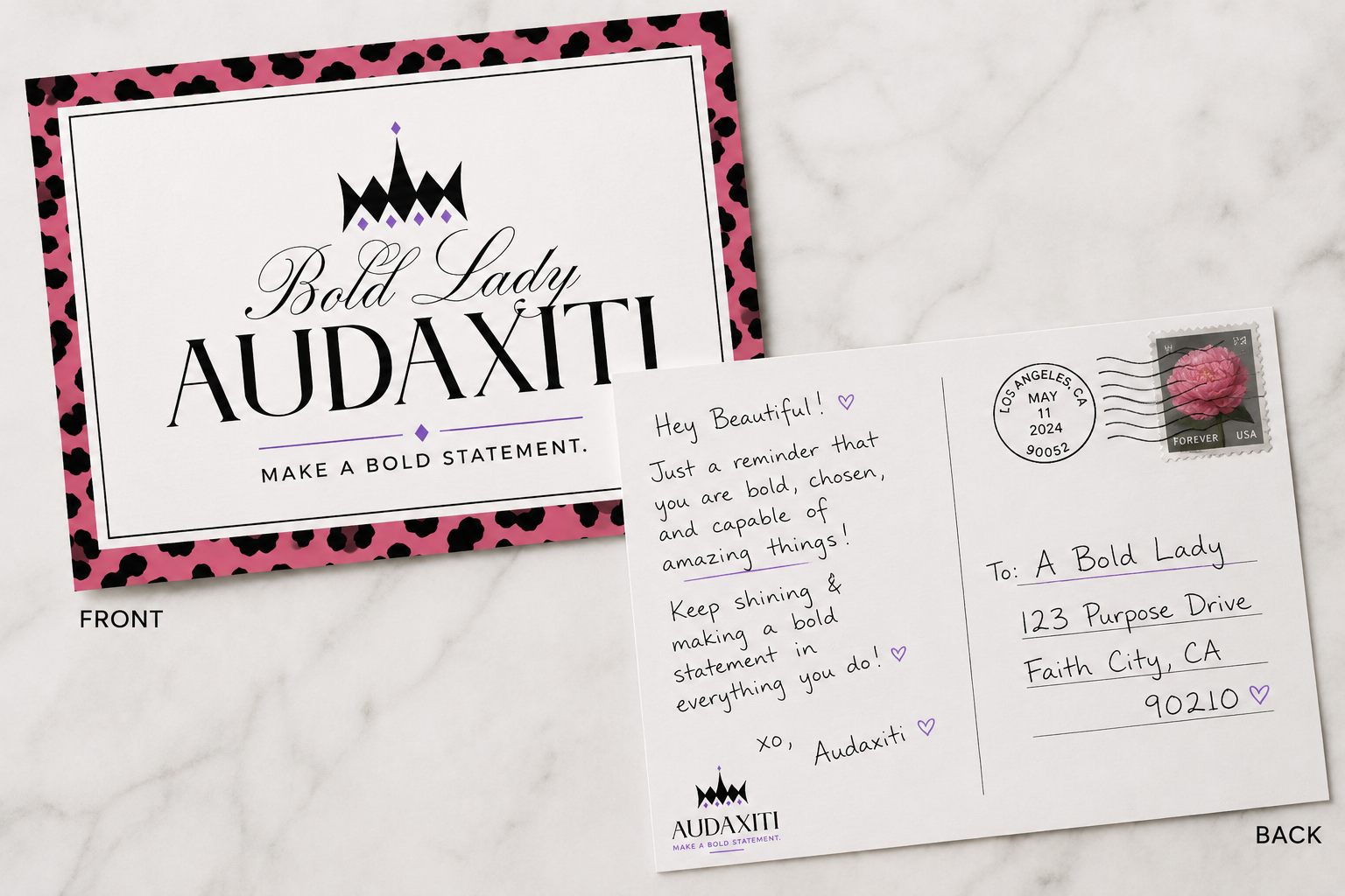 Audaxiti Bold Lady Postcard