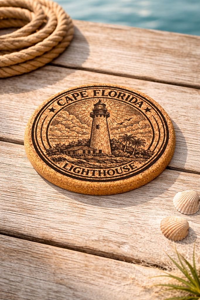 Cape Florida Lighthouse Cork Coasters