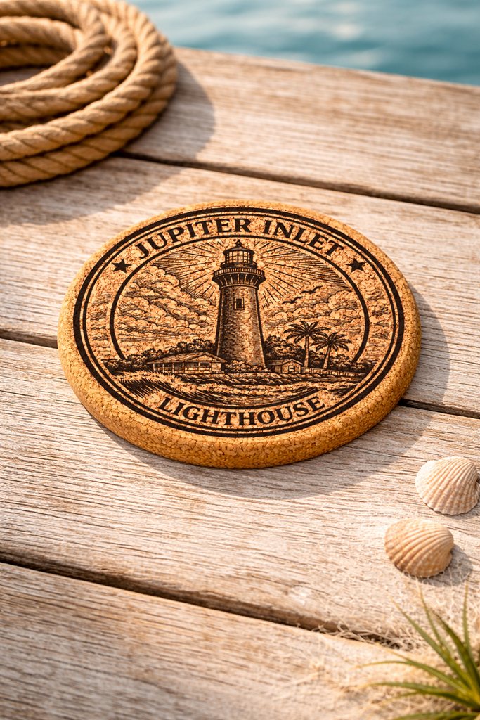 Jupiter Inlet Lighthouse Cork Coasters