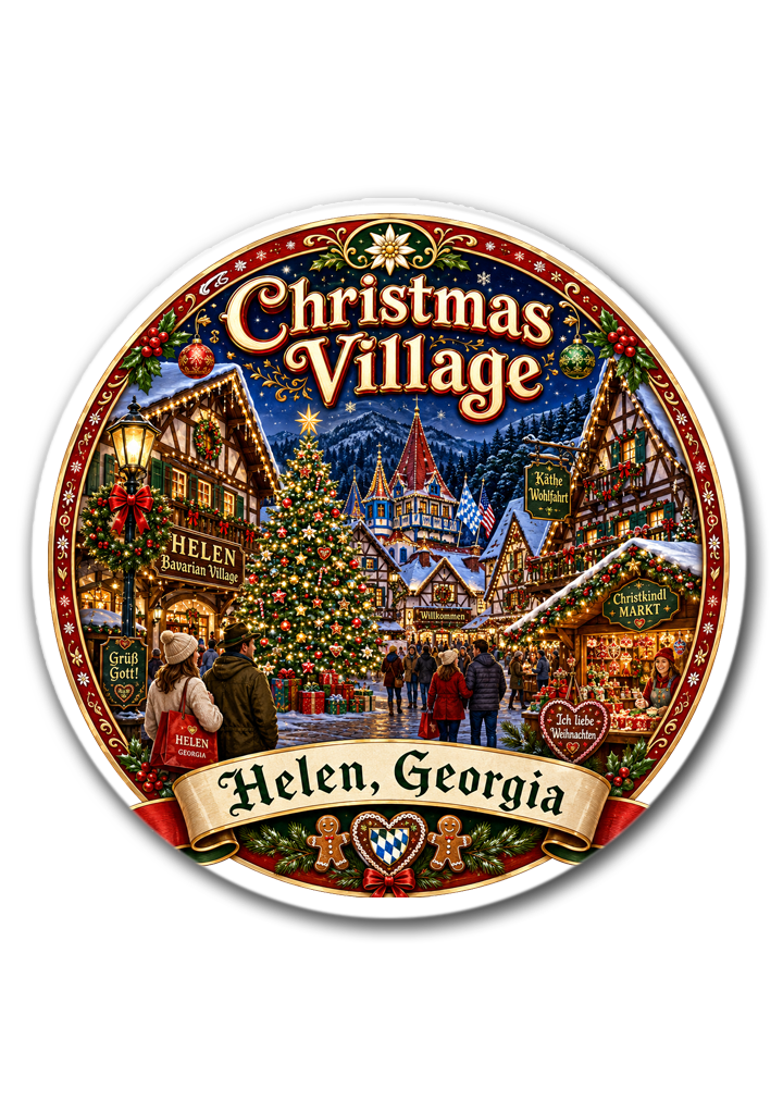Christmas Village Helen Georgia Sticker