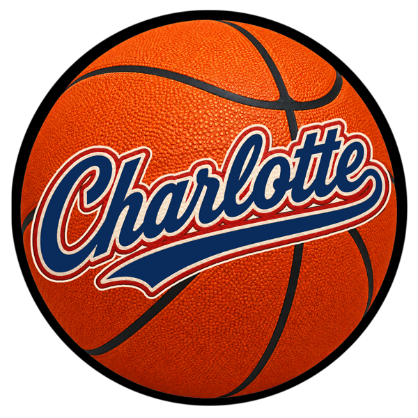 Charlotte Basketball Round Magnet