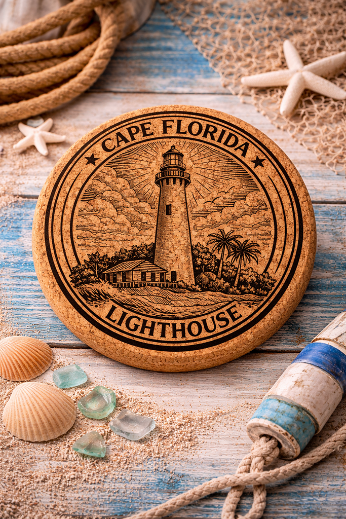 Cape Florida Lighthouse Cork Coasters