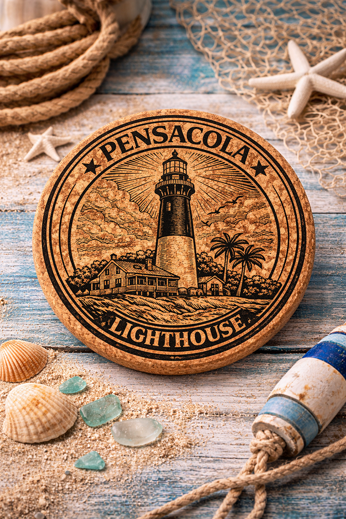 Pensacola Lighthouse Cork Coasters
