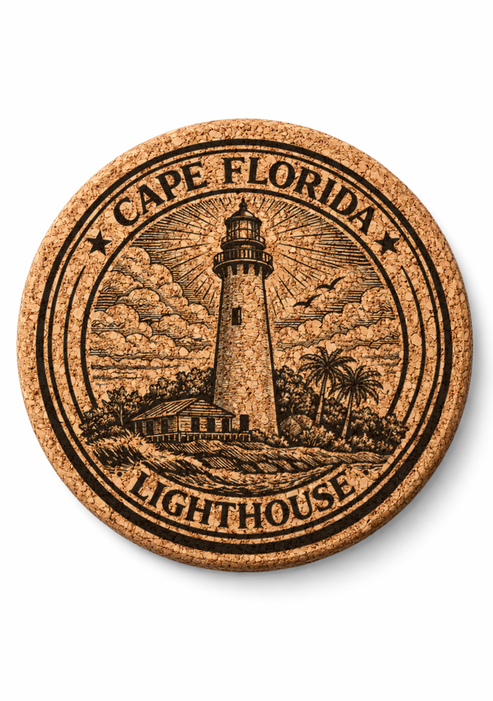 Cape Florida Lighthouse Cork Coasters