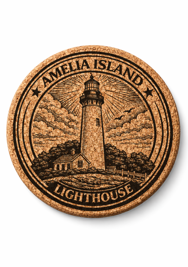 Amelia Island Lighthouse Cork Coasters