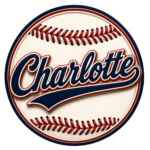 Charlotte Baseball Round Magnet