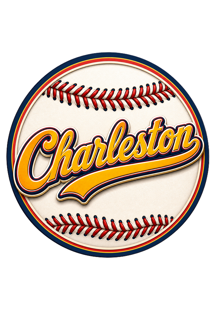 Charleston Baseball Round Magnet