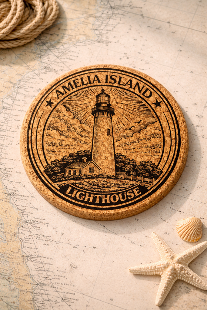 Amelia Island Lighthouse Cork Coasters