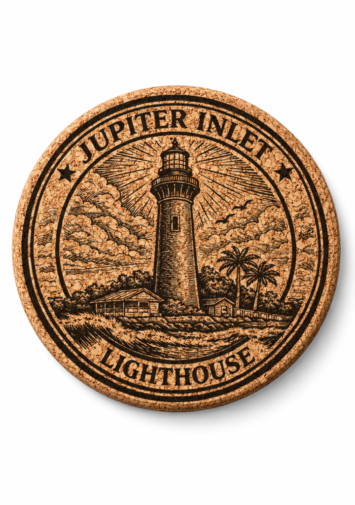 Jupiter Inlet Lighthouse Cork Coasters