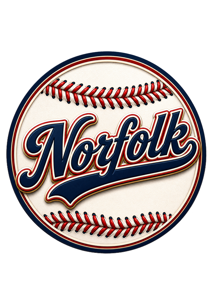 Norfolk Baseball Round Magnet
