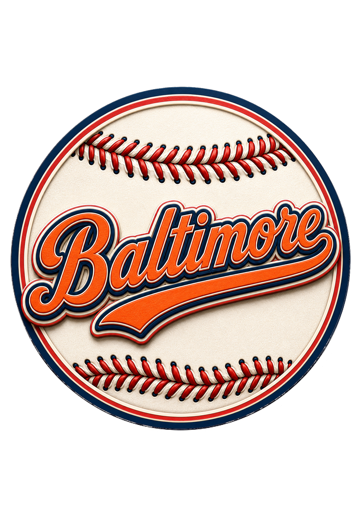 Baltimore Baseball Round Magnet