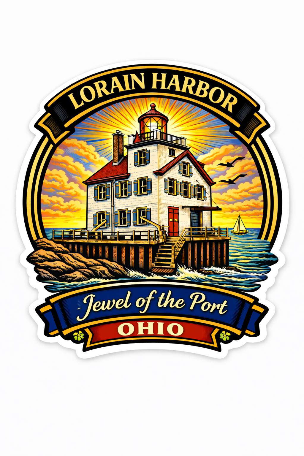 Lorain Harbor Lighthouse Sticker