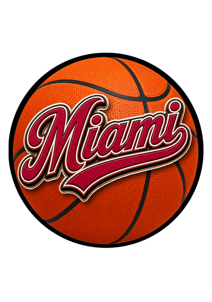 Miami Basketball Round Magnet