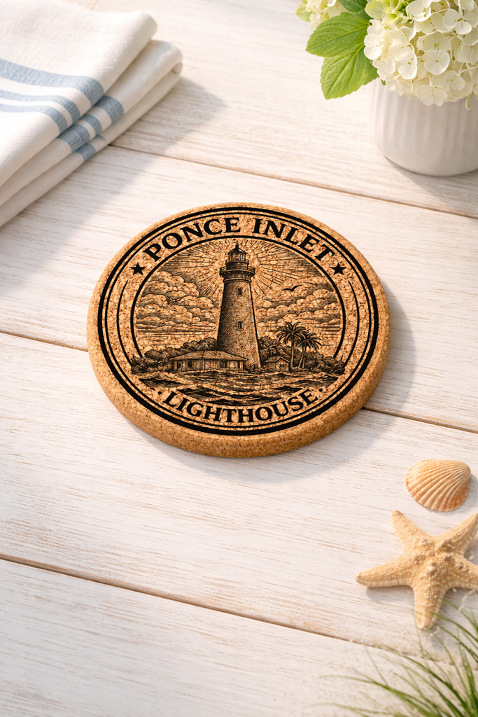Ponce Inlet Lighthouse Cork Coasters