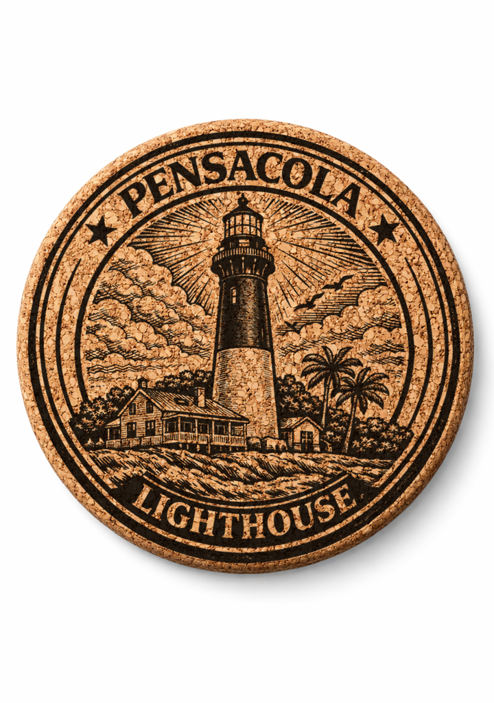 Pensacola Lighthouse Cork Coasters