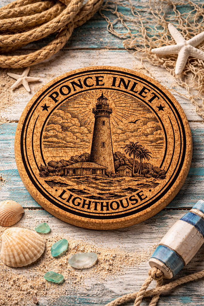 Ponce Inlet Lighthouse Cork Coasters