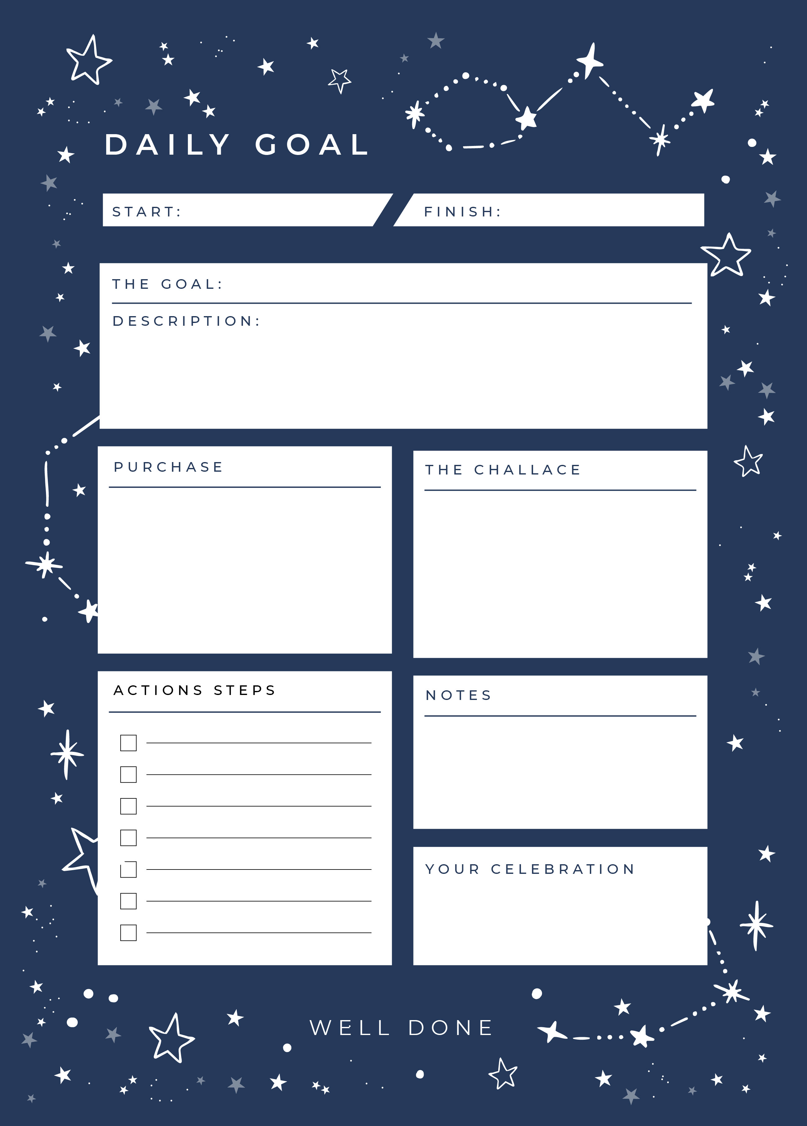 Daily Goal Planner Sheet