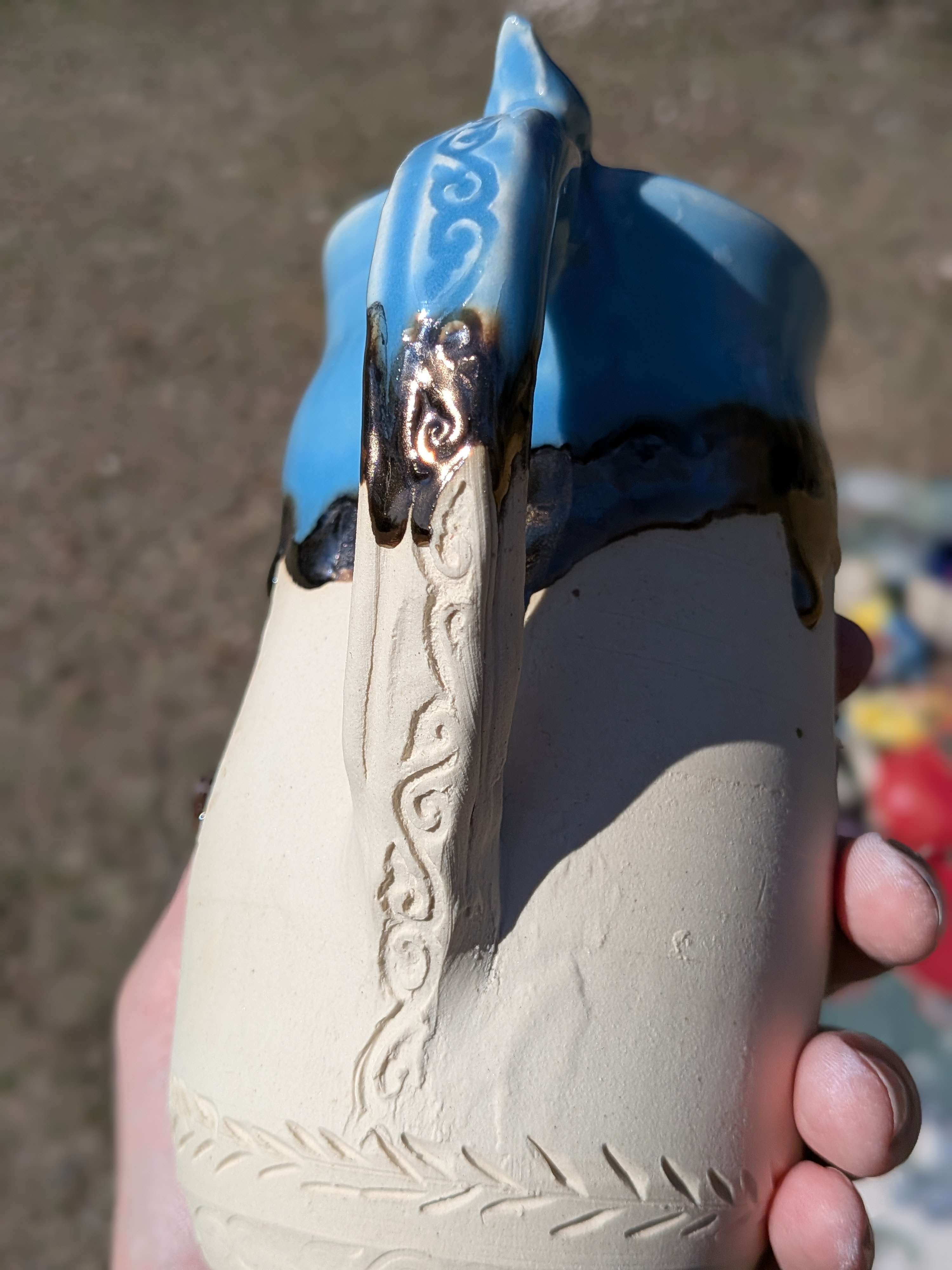 Bird's Nest and Gold Porcelain Mug