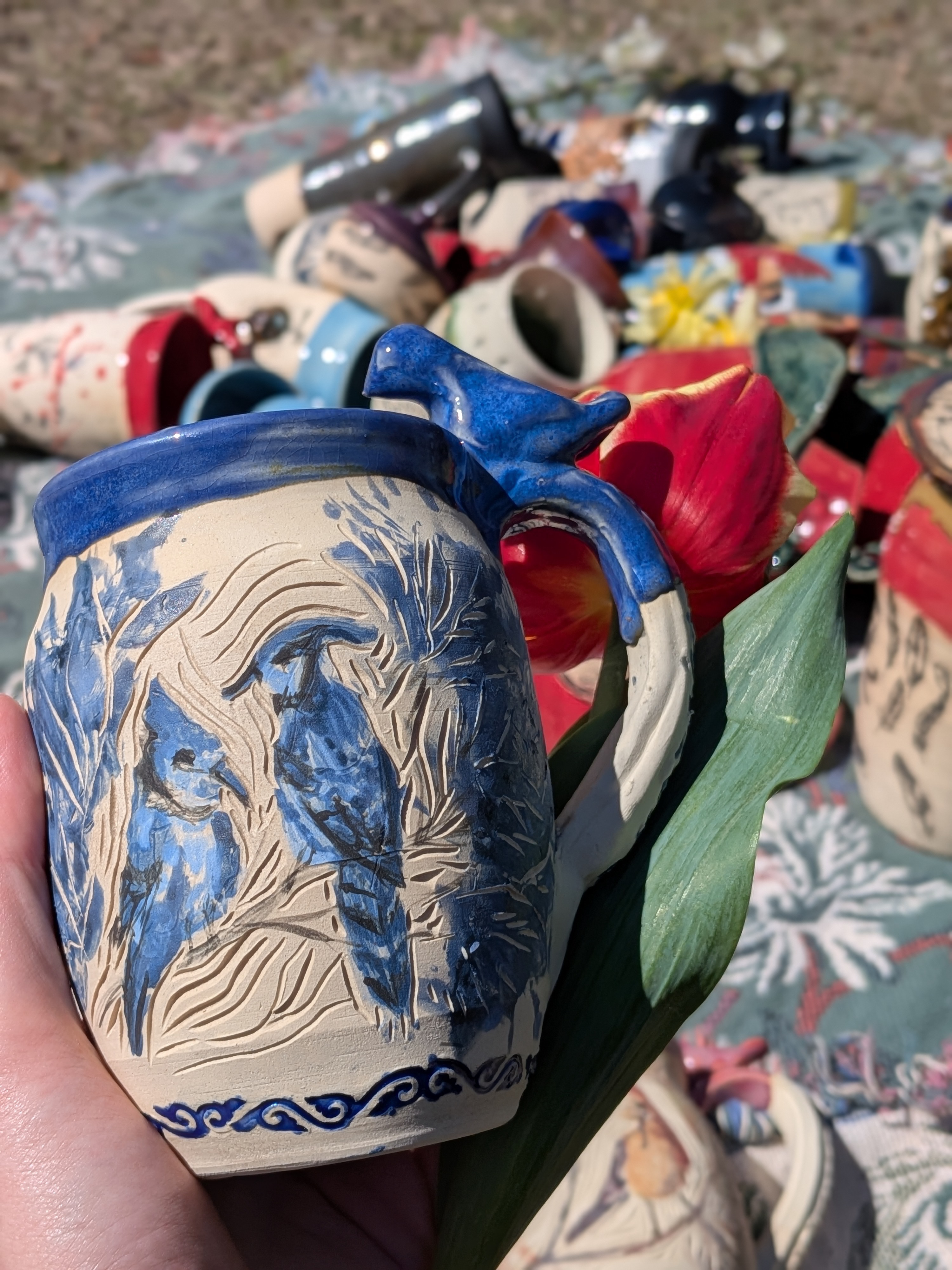 Watercolor Bluejay Porcelain Mug
