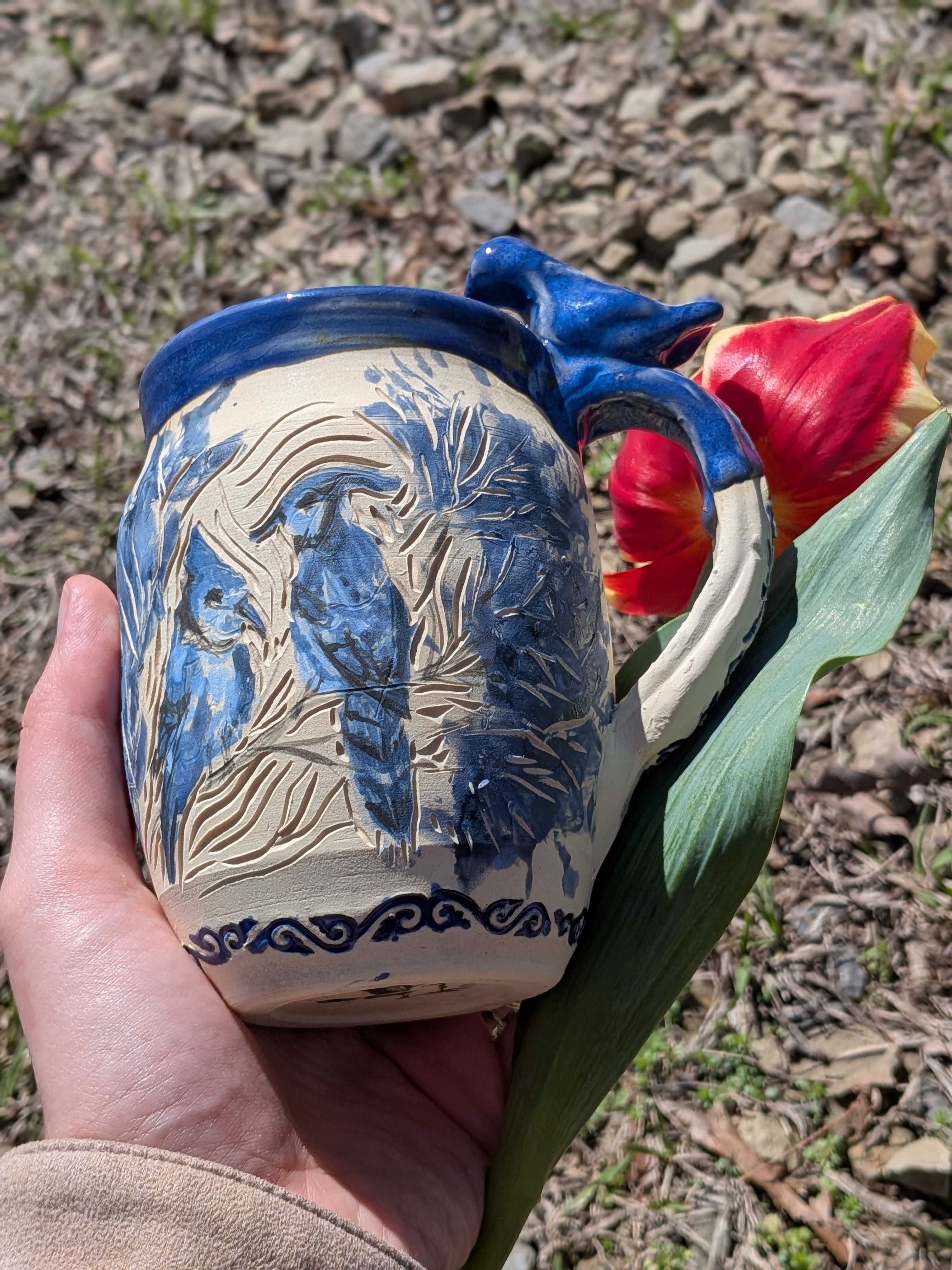 Watercolor Bluejay Porcelain Mug