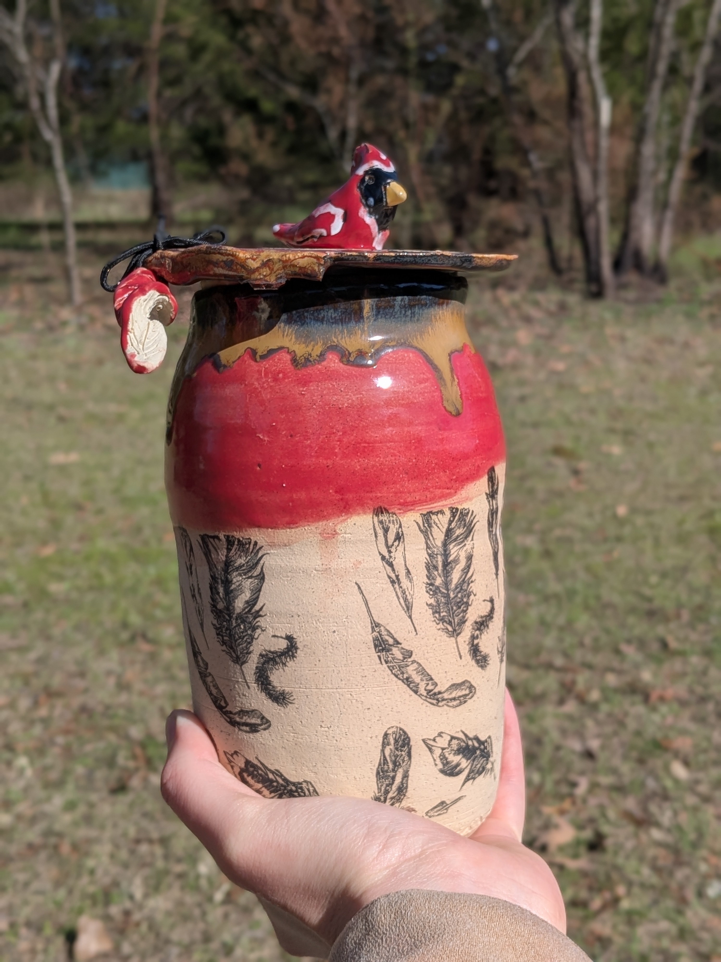 Cardinal Coffee Jar