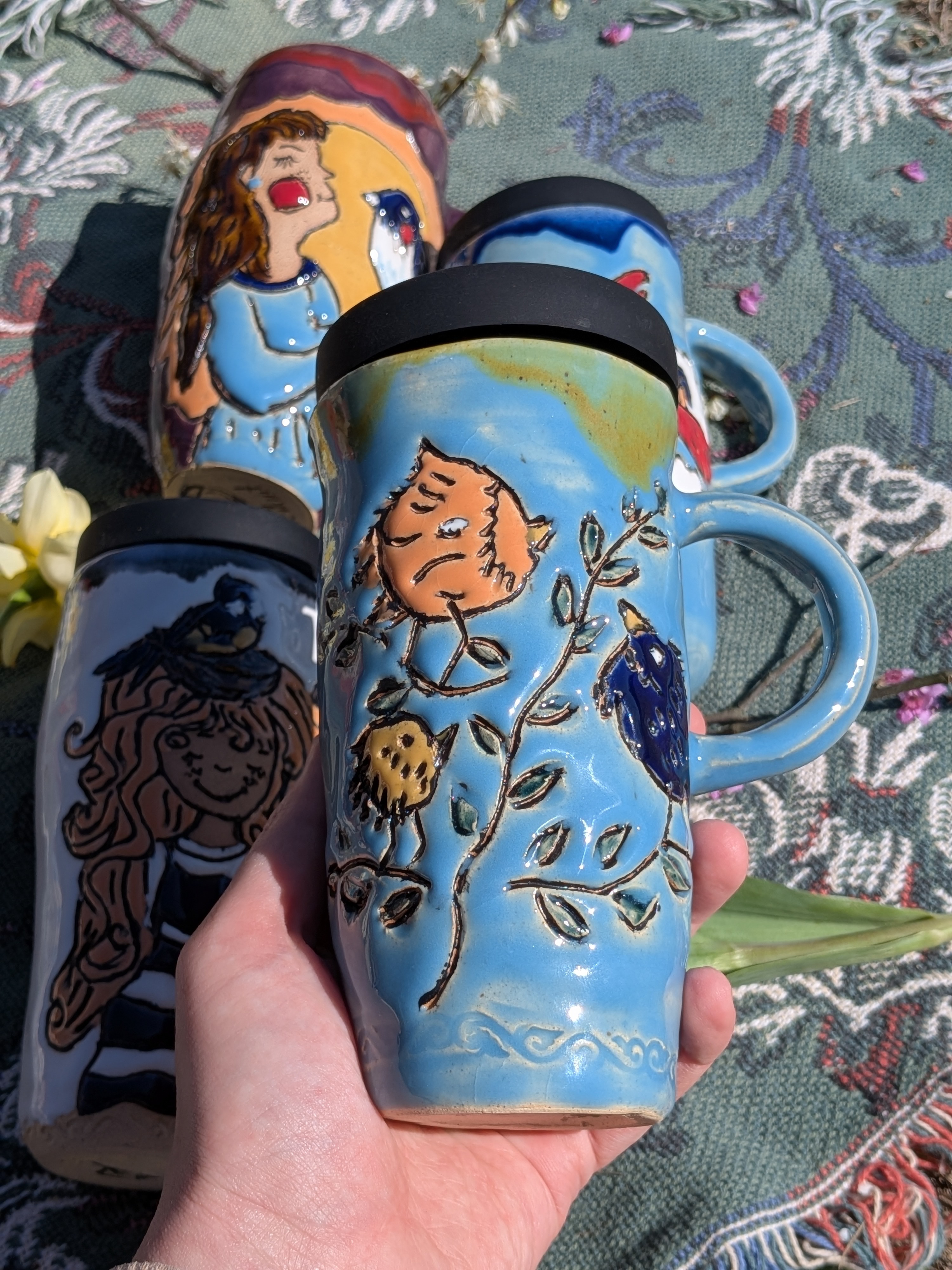 Three Birds Travel Mug