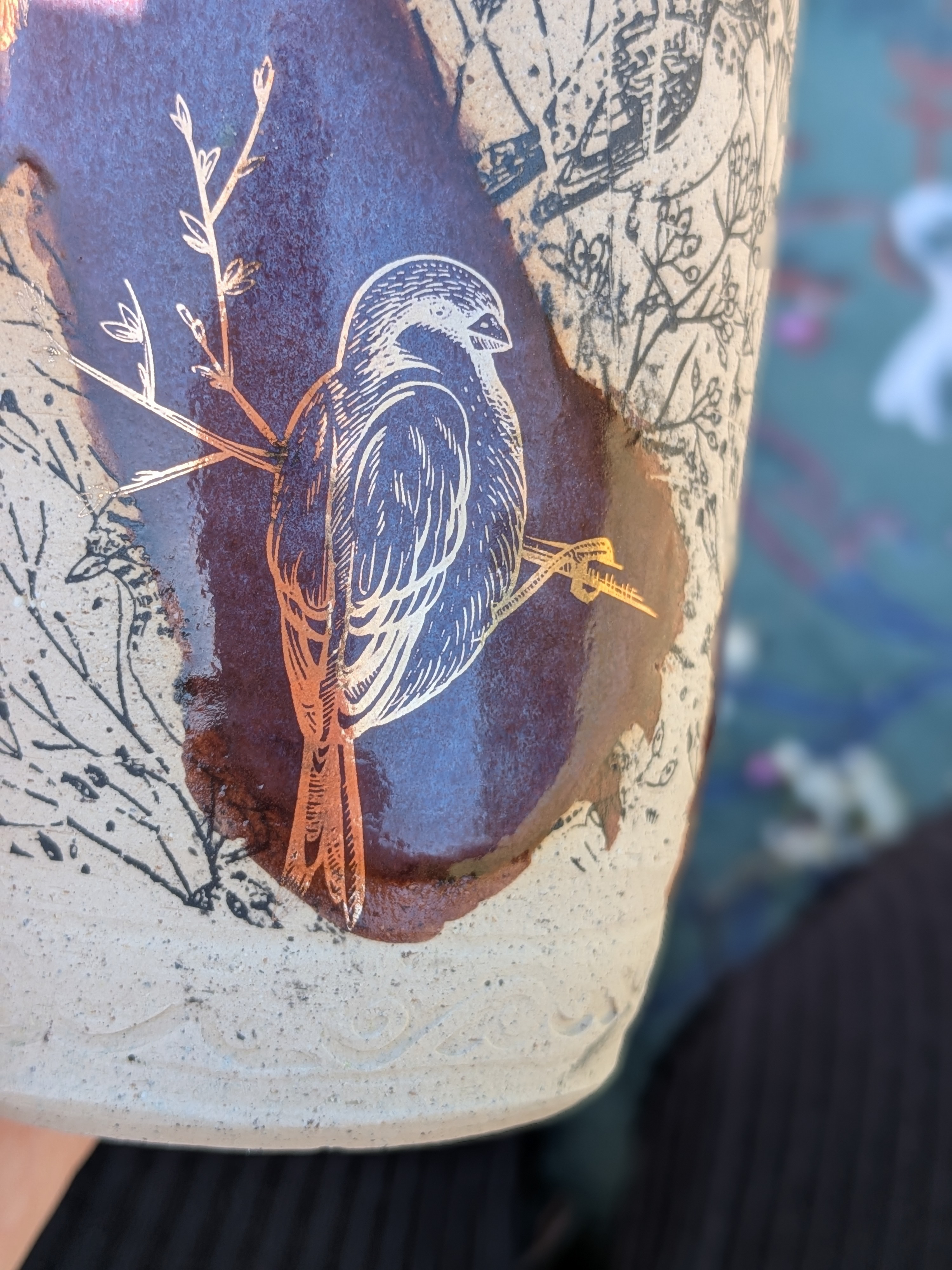 Smokey Merlot Birds Travel Mug