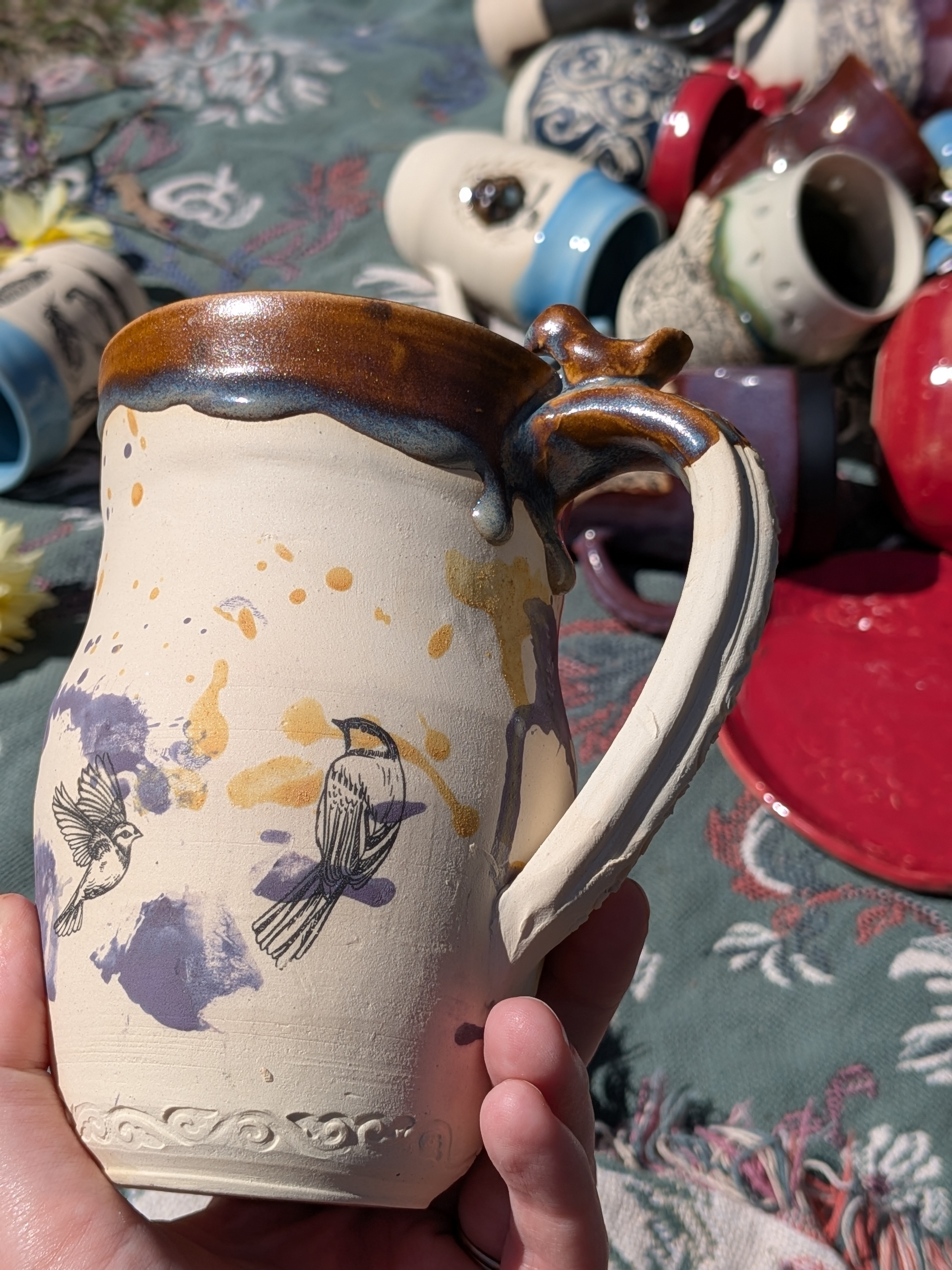 Splash of Color Yellow and Purple Porcelain Mug