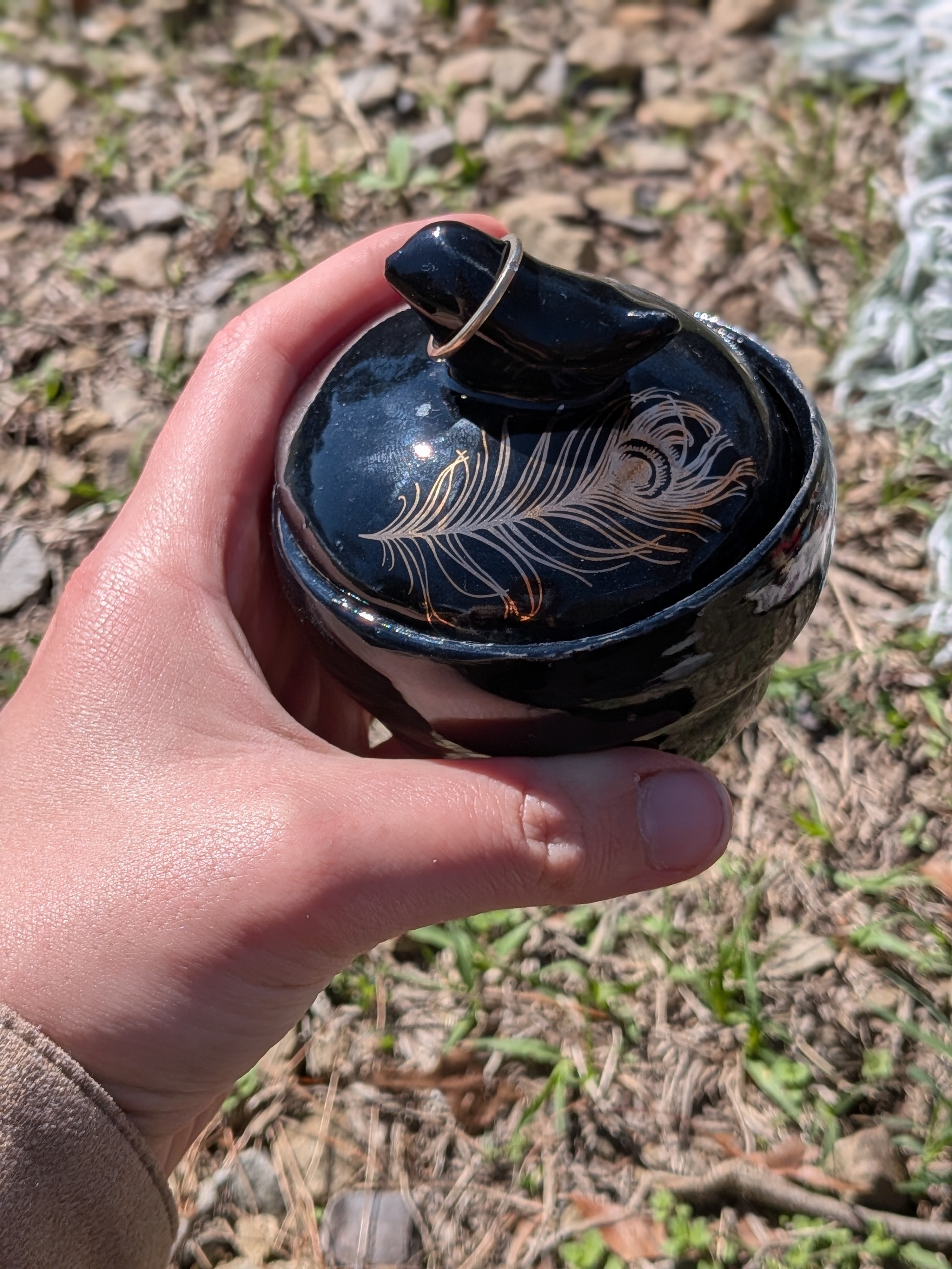 Obsidian Jewelry Jar