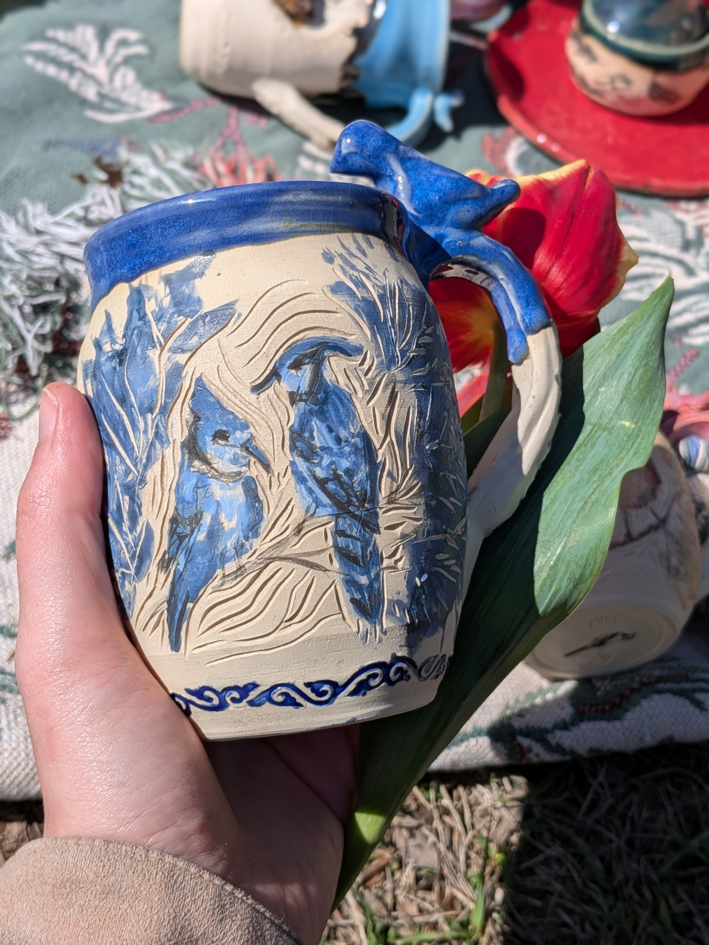 Watercolor Bluejay Porcelain Mug