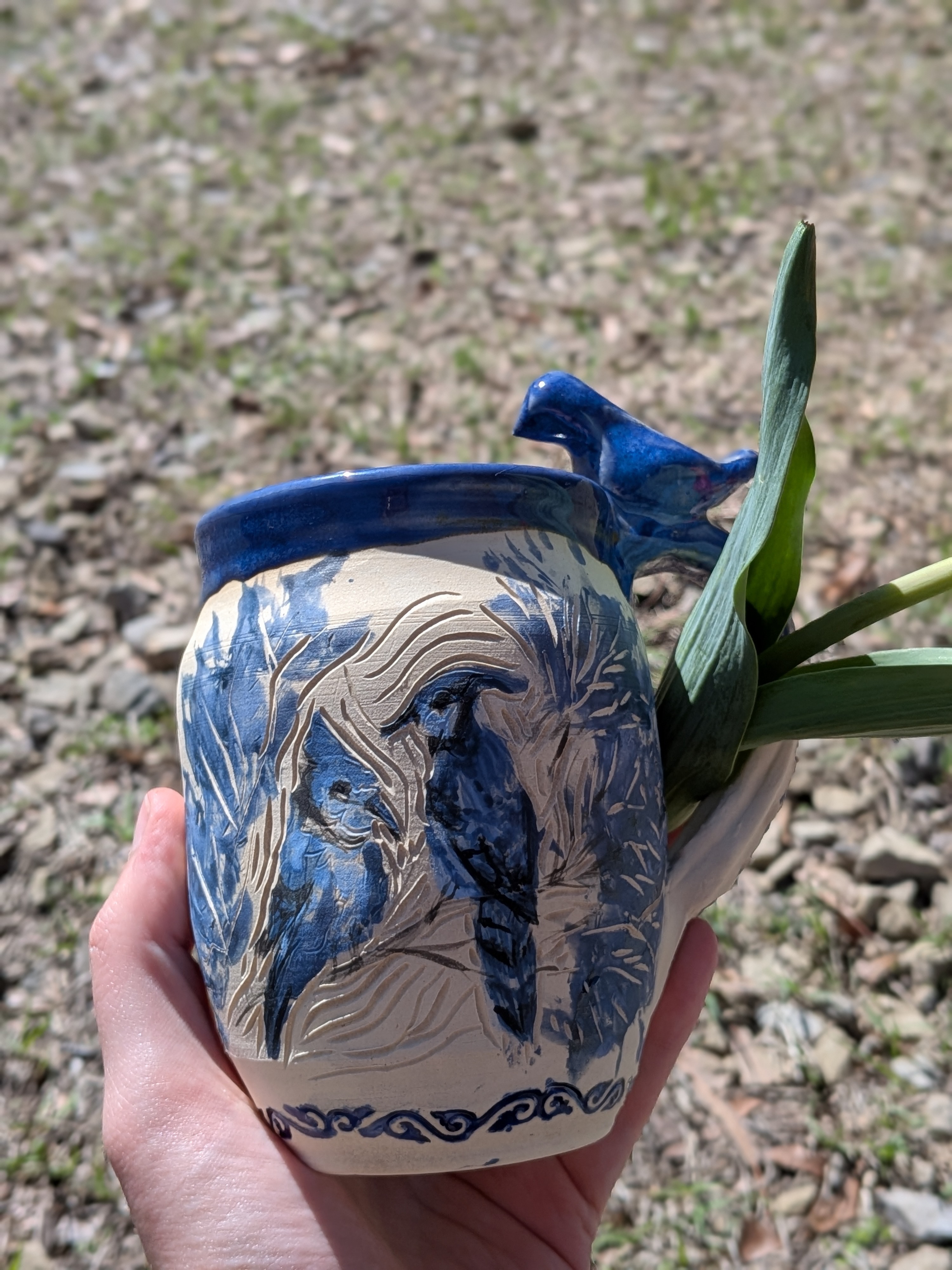 Watercolor Bluejay Porcelain Mug