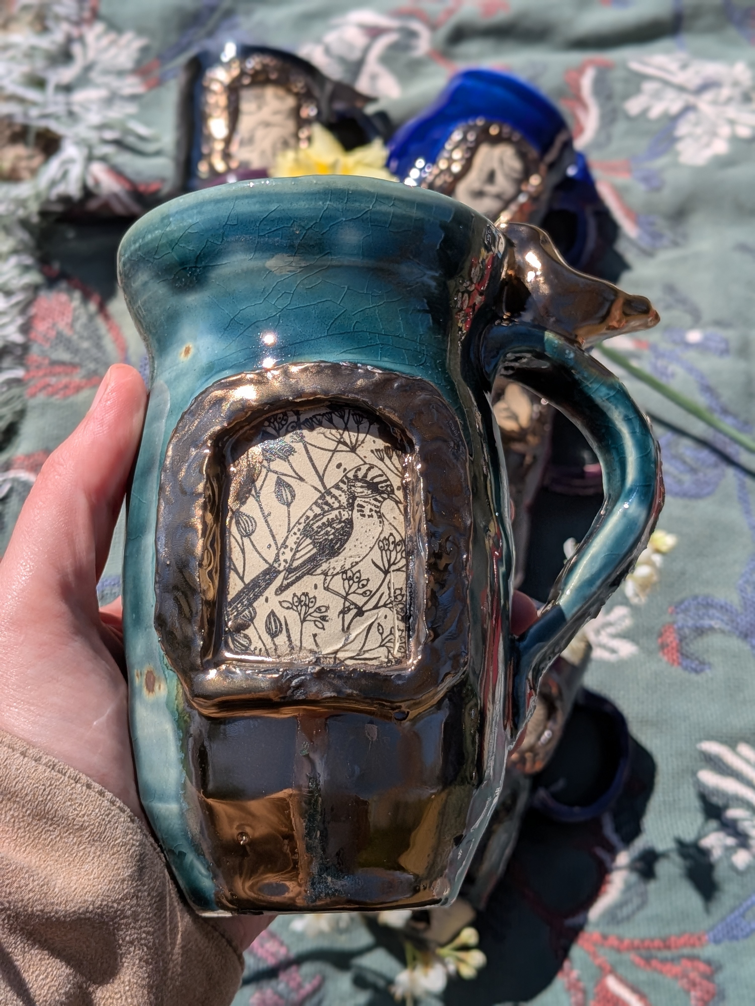 Gold Frame Rainforest Porcelain Mug
