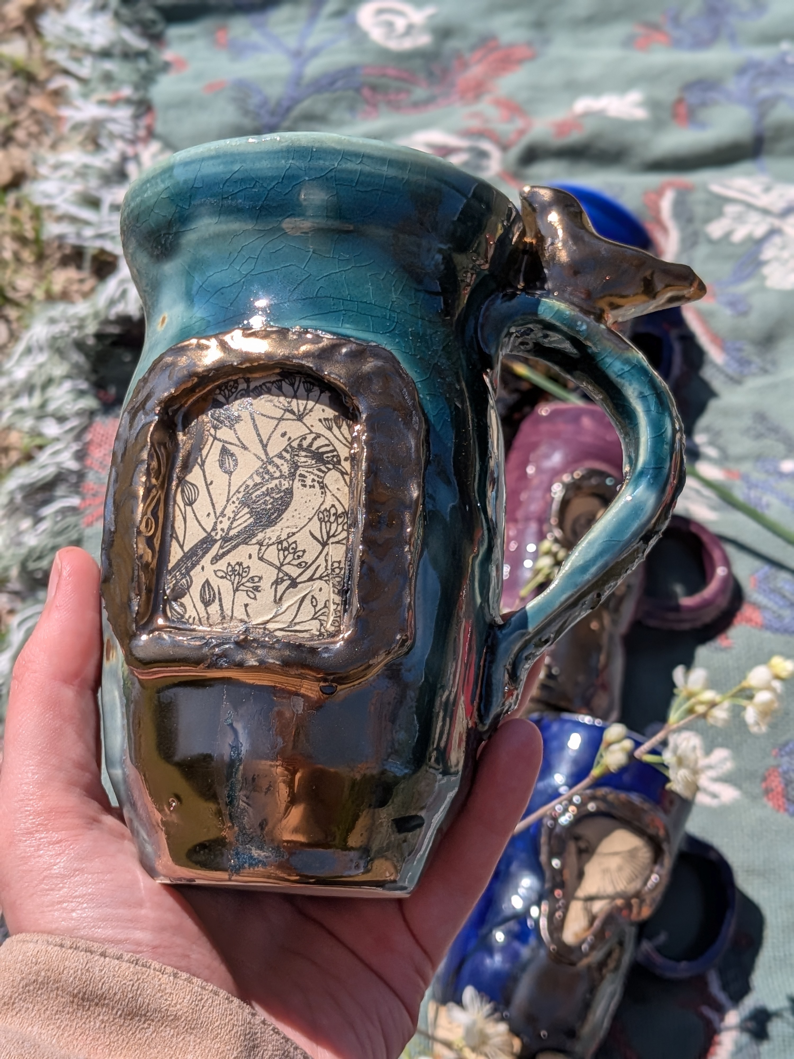 Gold Frame Rainforest Porcelain Mug