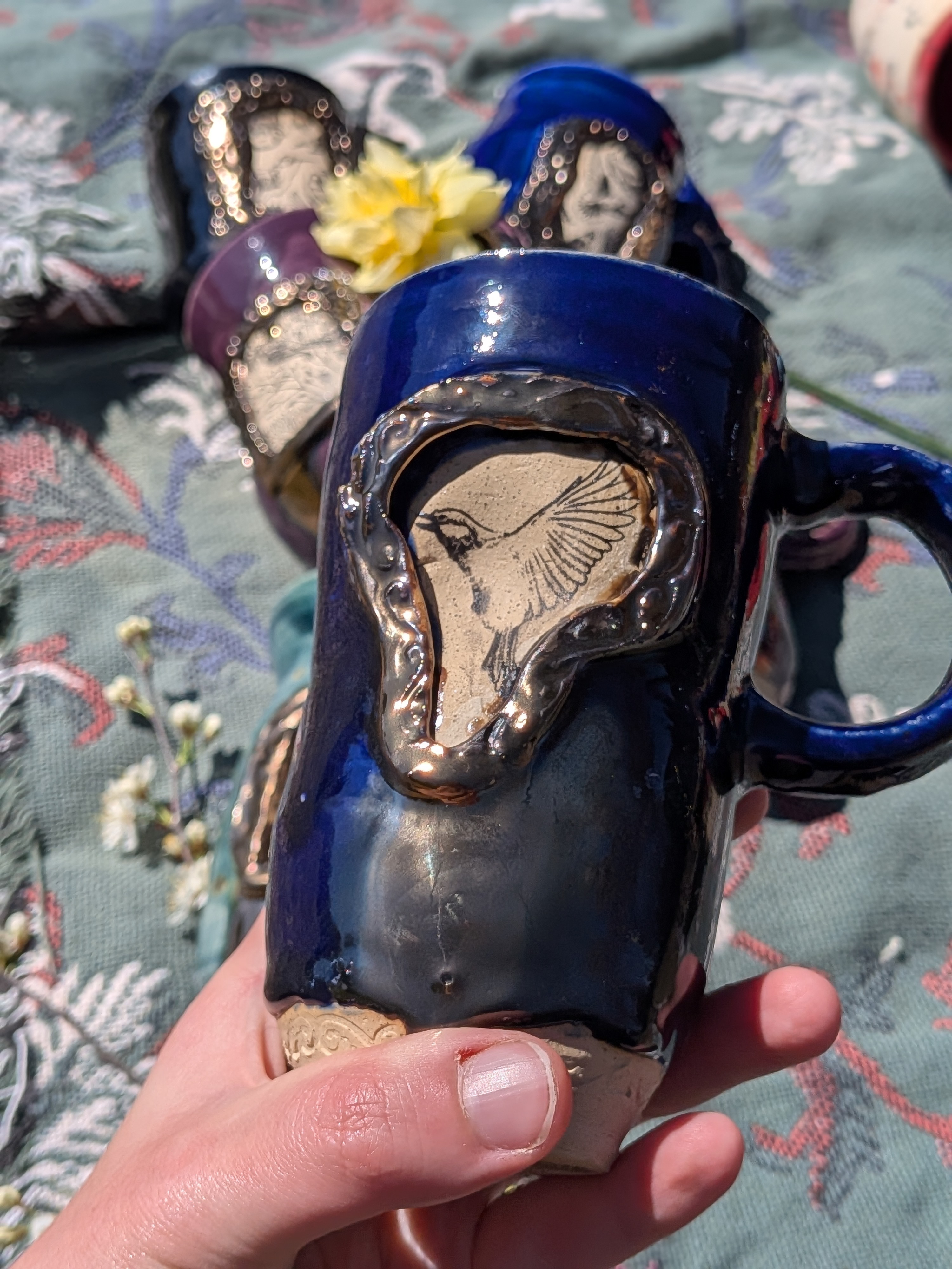 Gold Frame Cobalt Mug