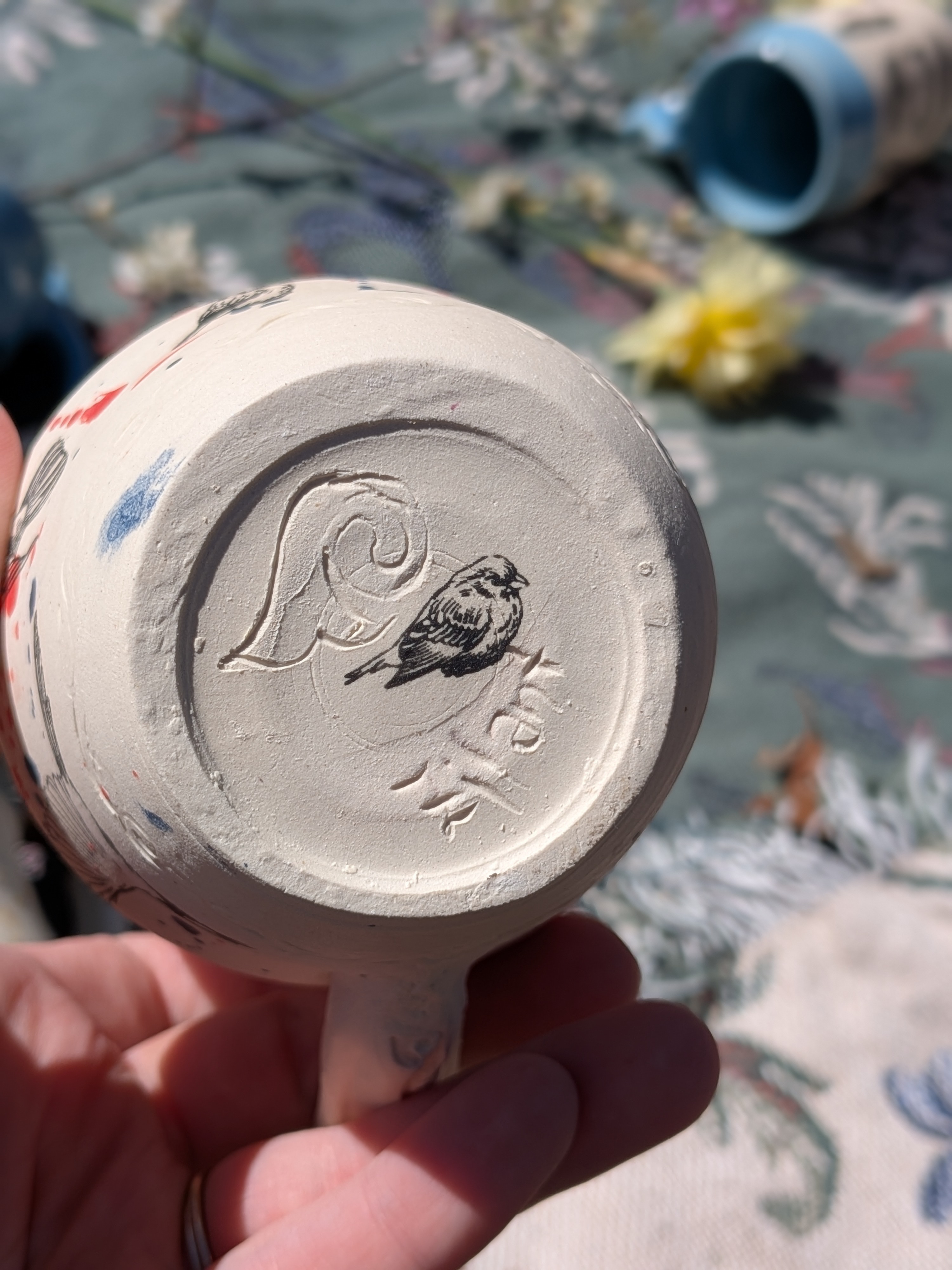 Splash of Color Red and Blue Porcelain Mug