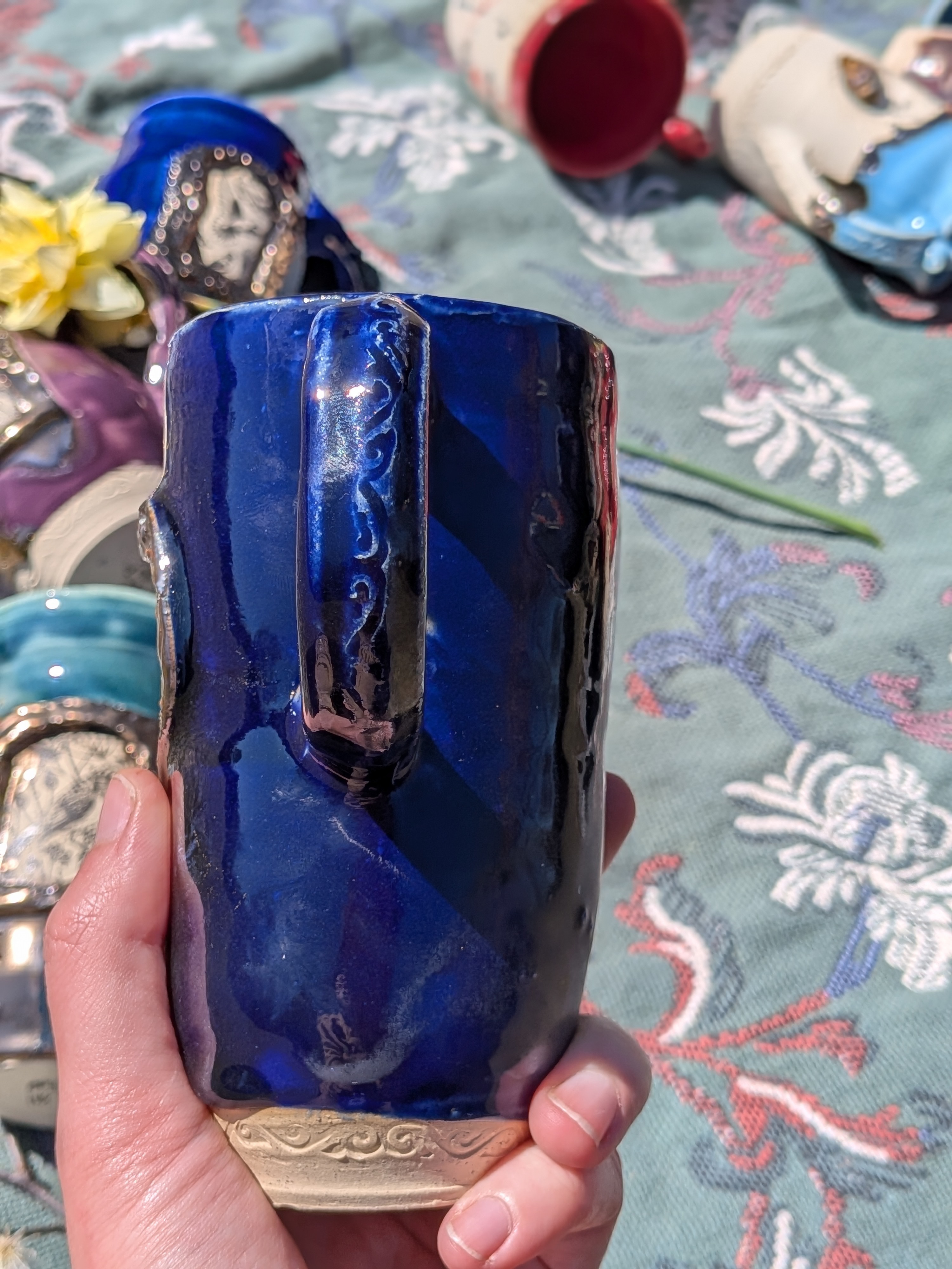 Gold Frame Cobalt Mug
